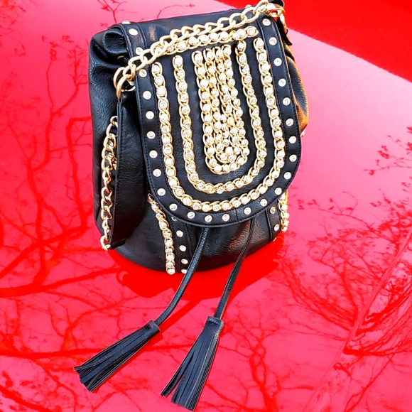 Joan Boyce leather shoulder bag 
Gold and Black main image 5